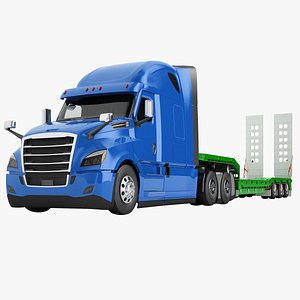 3D Semi Truck Generic Drake Trailer 06 model