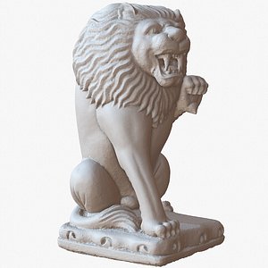 3D sitting lion sculpture 1m model