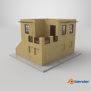 3D Arabian Style House with Staircase
