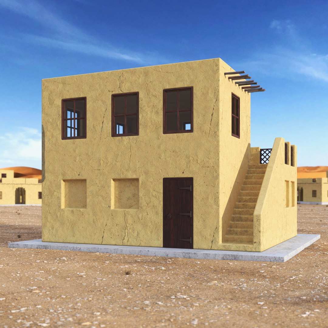 Arabian Style House with Staircase 3D model preview