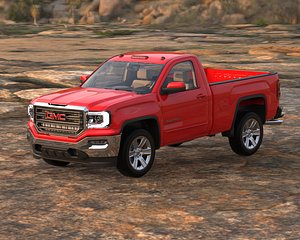 Gmc Sierra 2018 with eninge high quality and lowpoly model