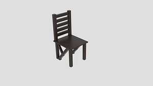 3D model chair x wood