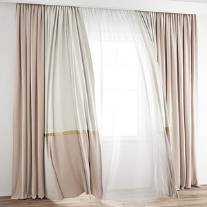 Curtain 278 Wind blowing effect 4 3D model