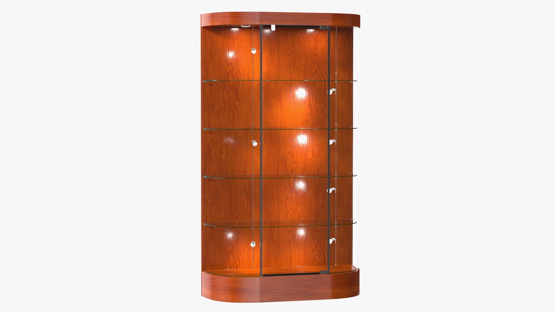 Curved Wall Display Case Brown 3D model preview