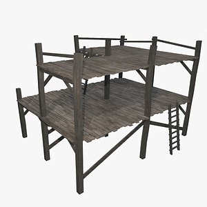 3D wooden scaffolding model