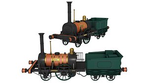 Planet by Robert Stephenson 1830 Locomotive 3D model