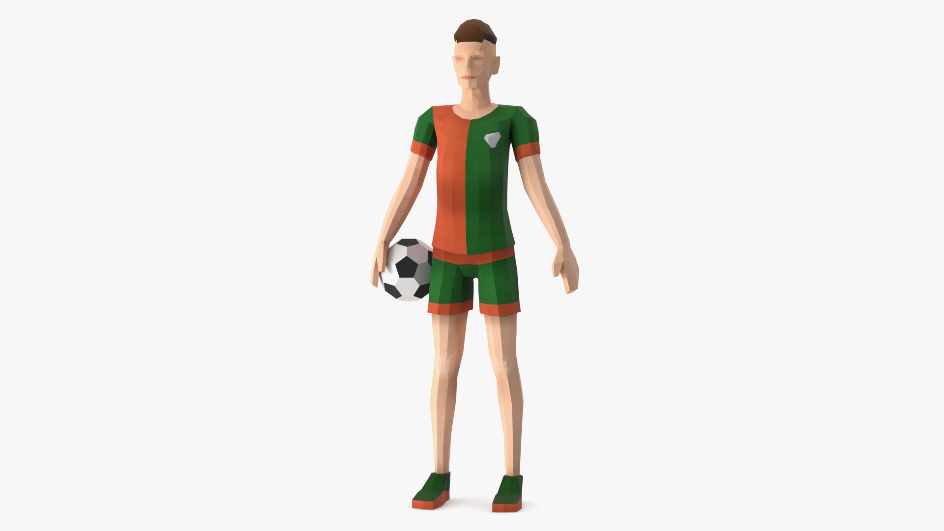 Low Poly Football Player 3D model preview