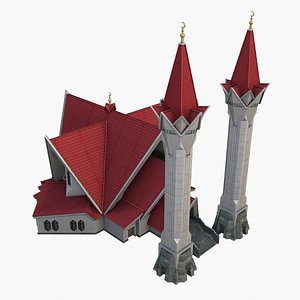 Ufa tulip - mosque in gothic style 3D