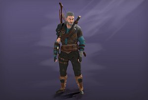 3D character bow model