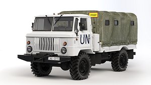 GAZ 66 tarpaulin body 1967 3D model