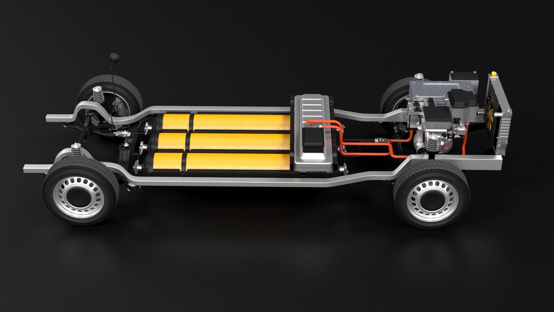 Hydrogen Fuel Cell Van Chassis X-Ray Model - TurboSquid 1787992