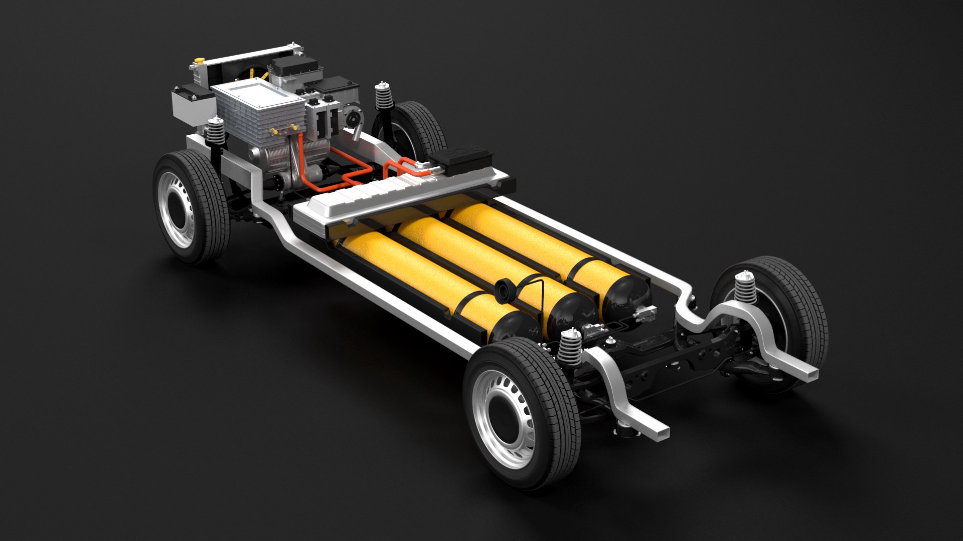 Hydrogen Fuel Cell Van Chassis X-Ray Model - TurboSquid 1787992