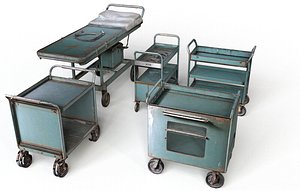 3D Old hospital carts