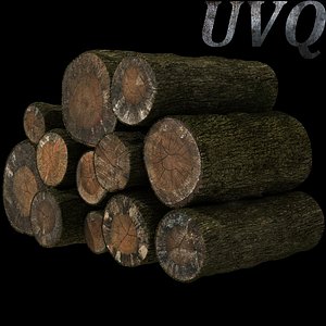 3d firewood logs model