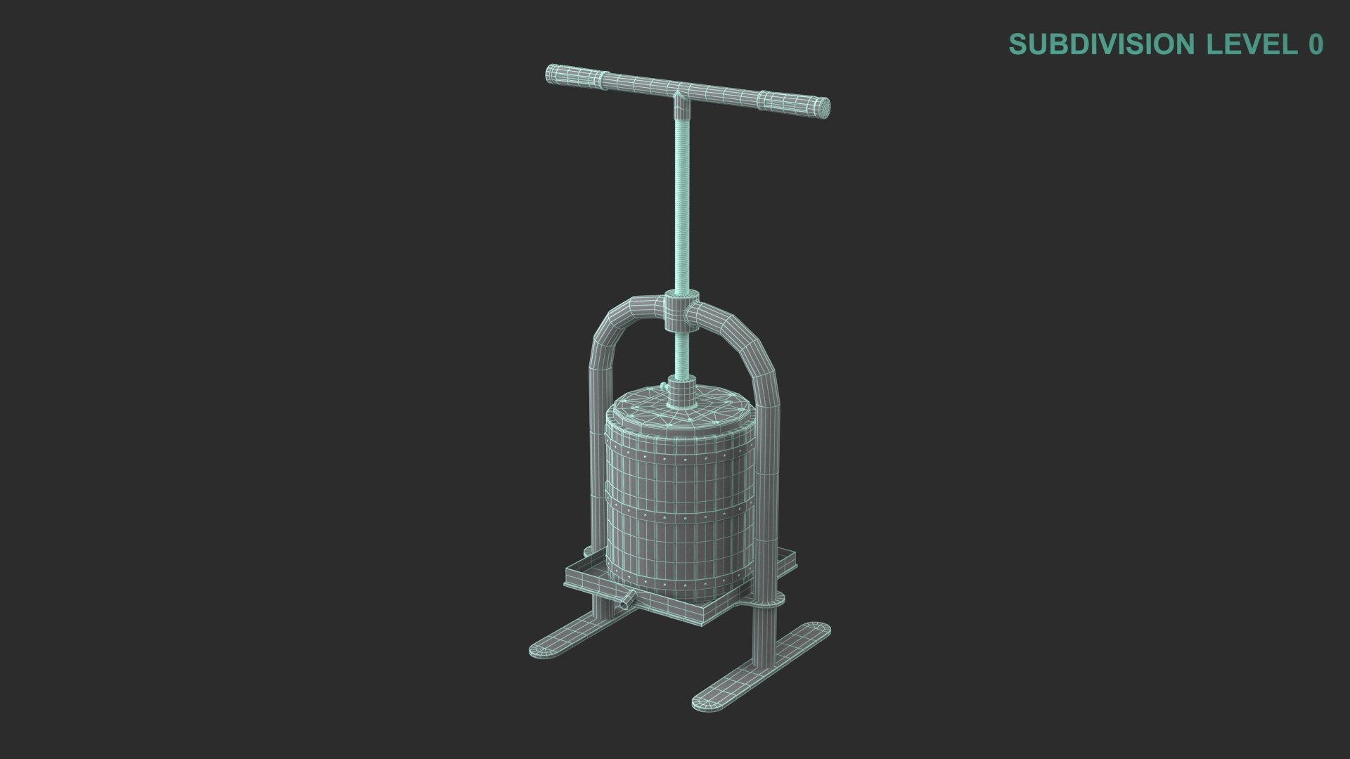 Vine Press 3D model https://p.turbosquid.com/ts-thumb/Ui/VKTFas/TR/wireframe0007/jpg/1661151405/1920x1080/fit_q87/eee8c2023fe98ad035acfea610b5aabe8977fdd9/wireframe0007.jpg