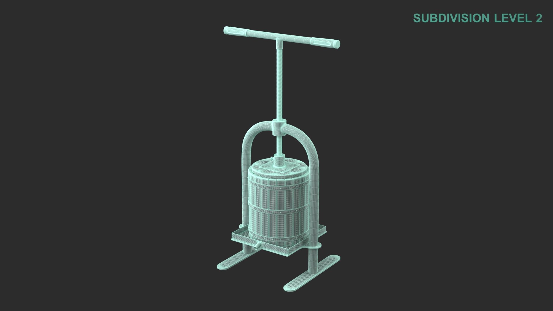 Vine Press 3D model https://p.turbosquid.com/ts-thumb/Ui/VKTFas/XI/wireframe0001/jpg/1661151401/1920x1080/fit_q87/70cf38e0c6fe25bb84268b124534b96c73439aea/wireframe0001.jpg
