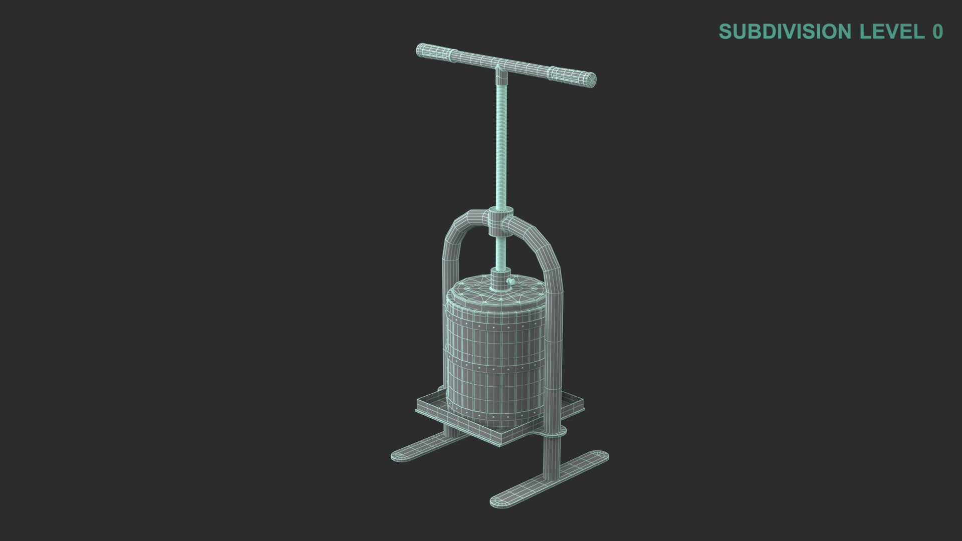 Vine Press 3D model https://p.turbosquid.com/ts-thumb/Ui/VKTFas/zx/wireframe0009/jpg/1661151406/1920x1080/fit_q87/942a9466d8f1f3cfff844fcb6da62892d6595f3e/wireframe0009.jpg