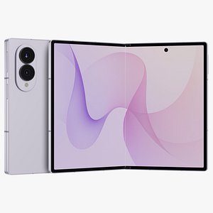 3D Samsung Galaxy Z Fold 8 Lavender model