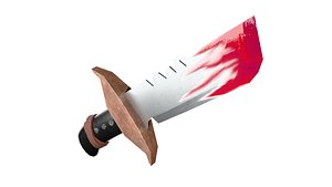 Knife with blood - Low poly PBR Texture 3D