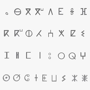 Metal Tifinagh Alphabet