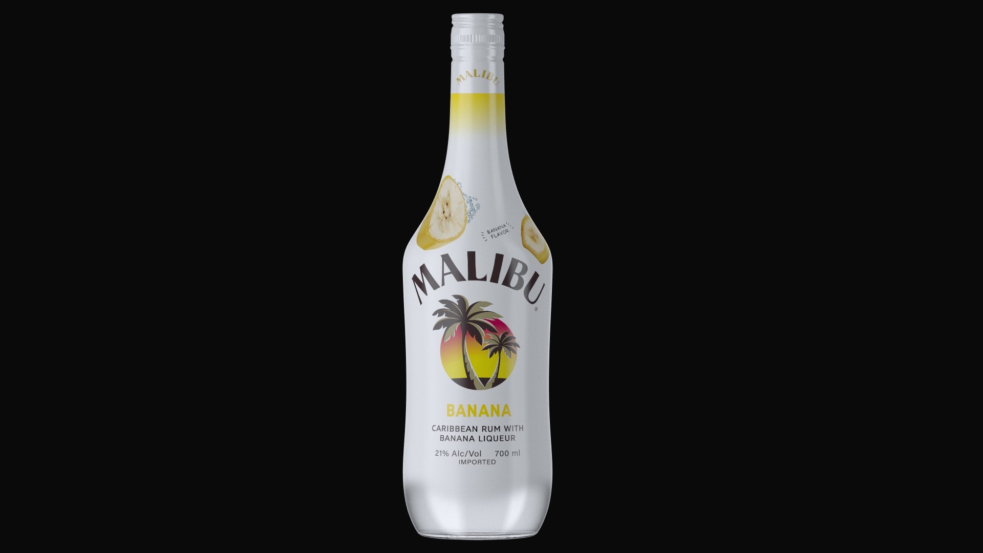 3D malibu banana rum bottle TurboSquid 1623098
