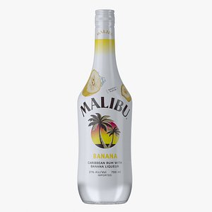 3D malibu banana rum bottle