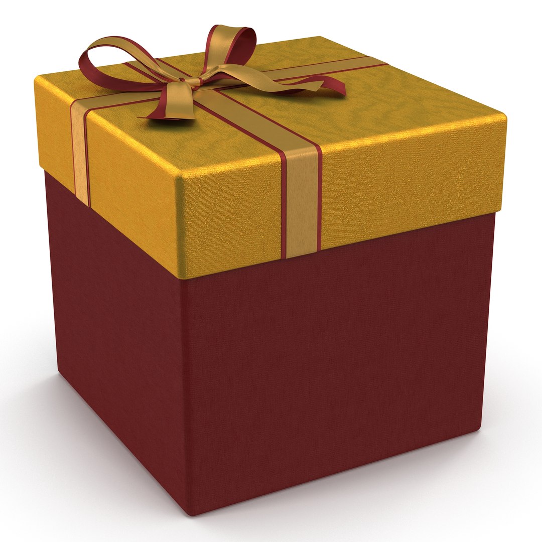 Giftbox 3 Red 2 3D model preview