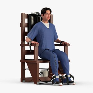 3D Asian Inmate on Electric Chair model