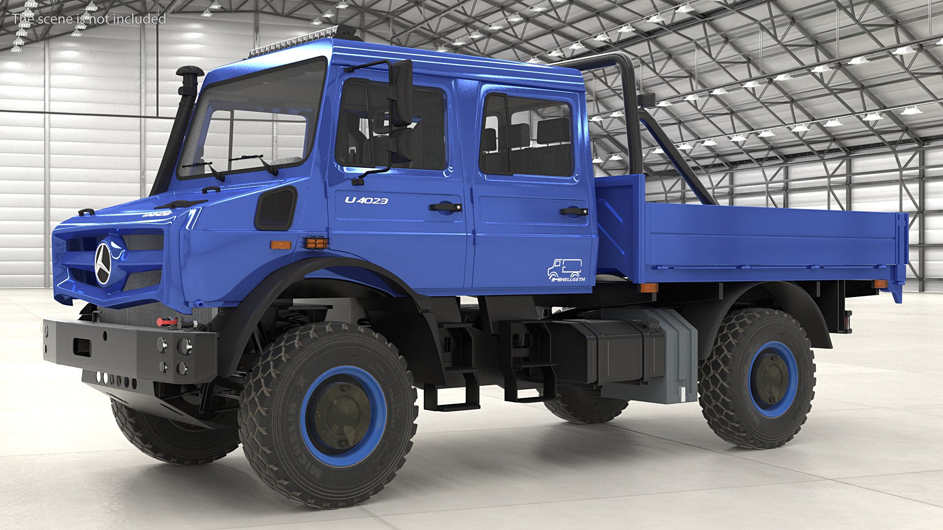 Mercedes Benz Unimog 4023 Off Road Vehicle Rigged 3D model preview