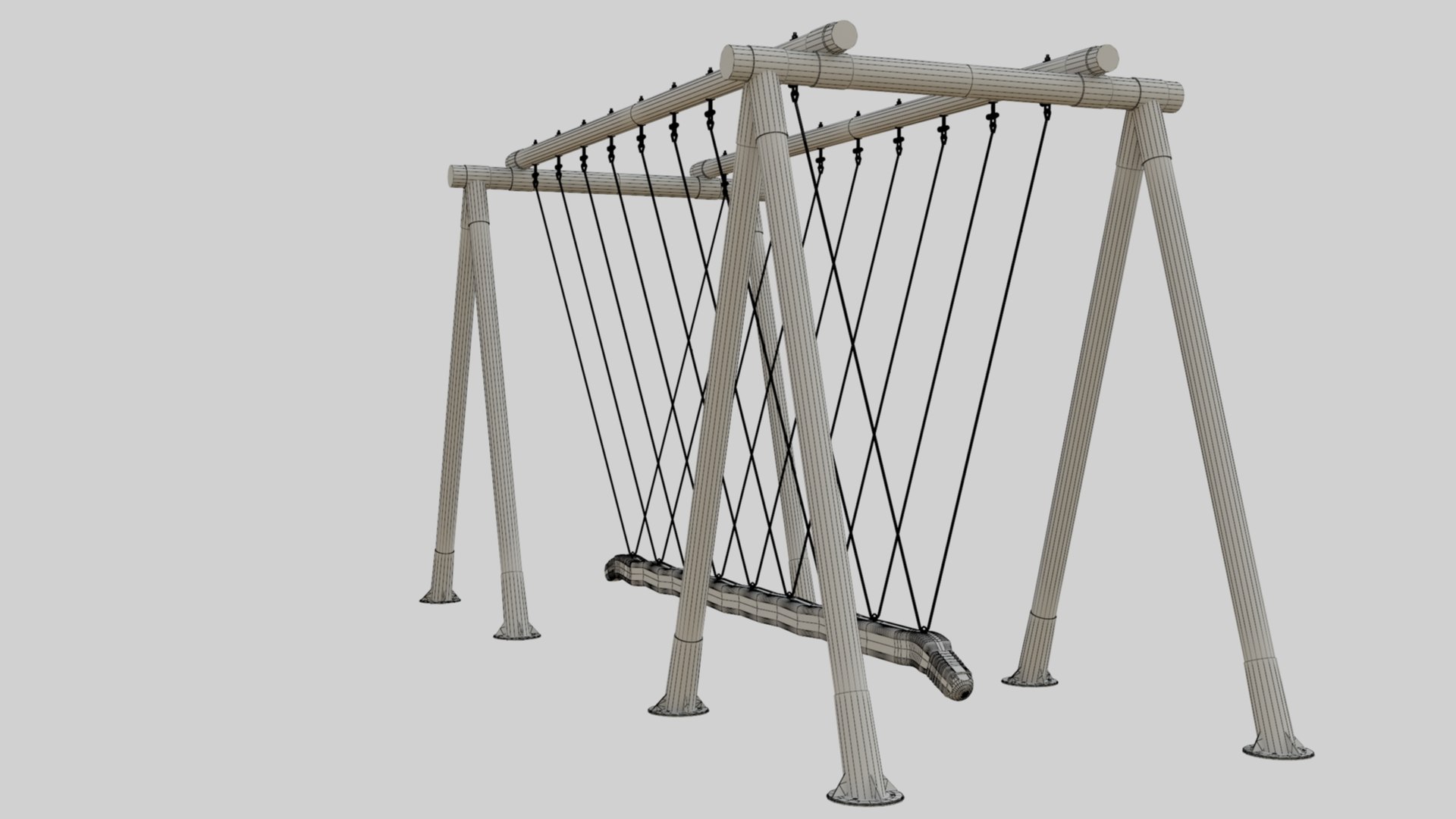 3D model Playground Goliath Rope Wood Swing - 01 - TurboSquid 2017190