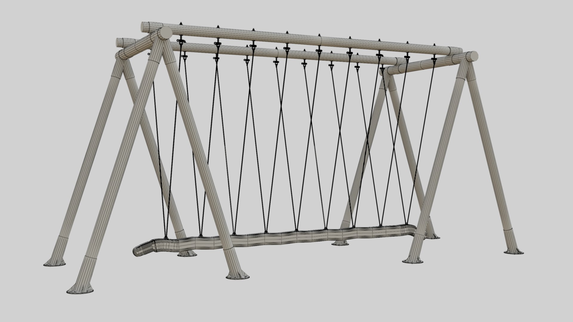 3D model Playground Goliath Rope Wood Swing - 01 - TurboSquid 2017190