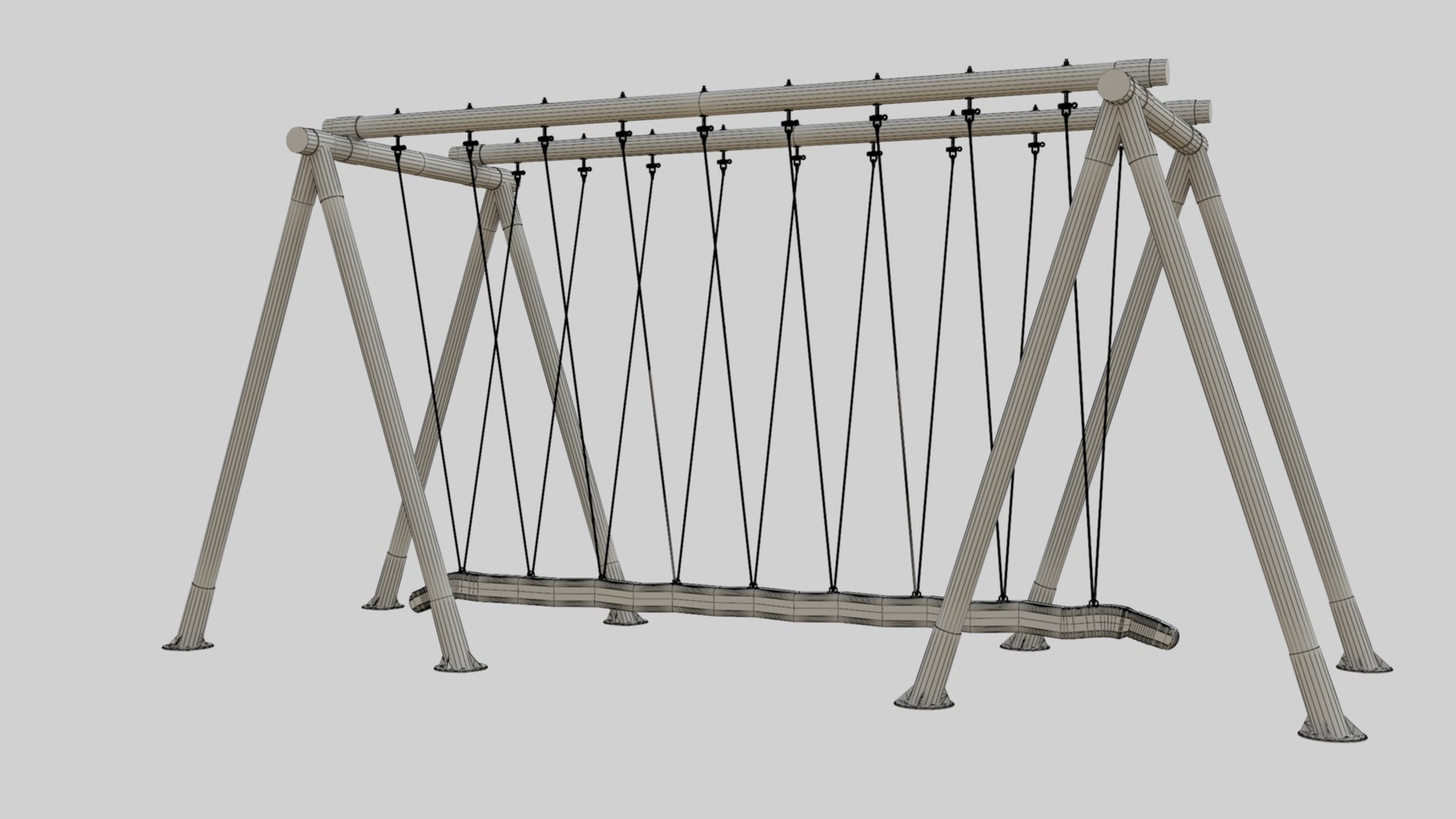 3D model Playground Goliath Rope Wood Swing - 01 - TurboSquid 2017190