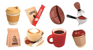 coffee set 3D