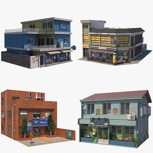 Korean Buildings Bundle 3 3D model