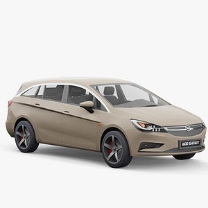 Opel Astra 2016 station wagon lowpoly