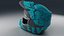 3D moto helmet blue