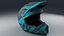 3D moto helmet blue