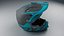 3D moto helmet blue