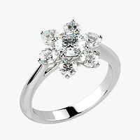 Snowflake 5mm Stone Gold Ring