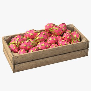 Dragon Fruit Wooden Crate 3D model