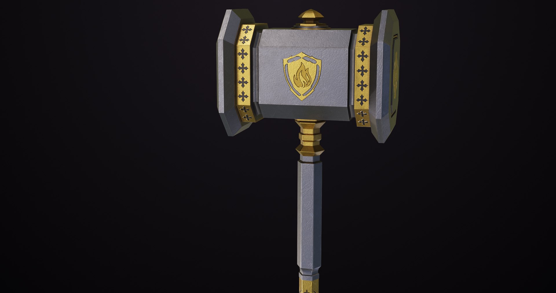 3D Battle Hammer 06 All PBR Unity UE Textures Included Model ...