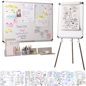 3D model Set for Magnetic whiteboards and Flipcharts