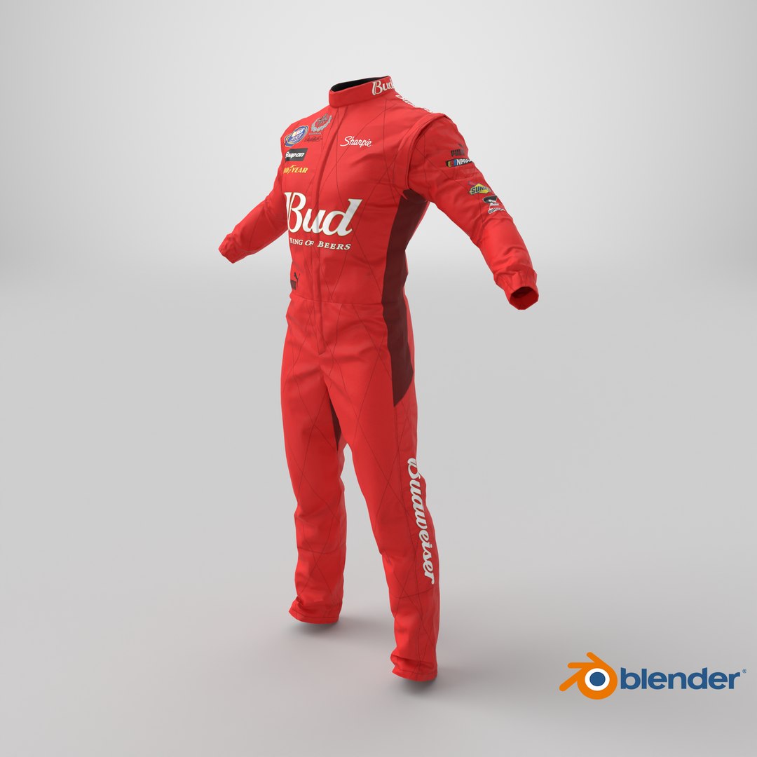 Chevrolet NASCAR Driver Suit with Bud Branding Red 3D model https://p.turbosquid.com/ts-thumb/Uj/8Zpbra/Eq/stemcell_blender_cycles_render/png/1769703340/1920x1080/fit_q87/da70d2ace8350ebee86704849be84f0ebd90cc08/stemcell_blender_cycles_render.jpg