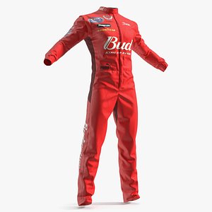Chevrolet NASCAR Driver Suit with Bud Branding Red 3D model