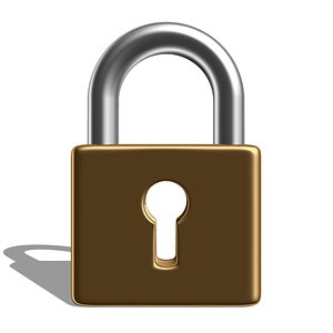 3D padlock pad lock model