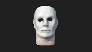 3D Michael Myers Halloween Mask 01 White - Character Design model