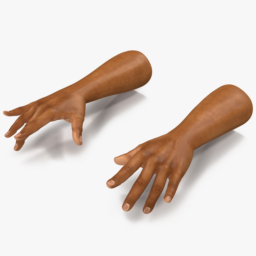 African Man Hands 2 Pose 3 3D Model 3D model preview