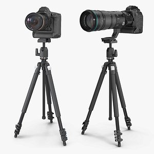 DSLR Cameras with Zoom on Tripod Collection