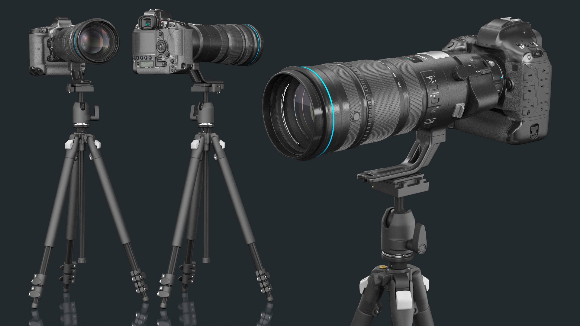 3D dslr cameras zoom tripod https://p.turbosquid.com/ts-thumb/Uj/YHav6o/bkzAf5XL/dslrcameraswithzoomontripodcollectionmb3dmodel004/jpg/1595363086/1920x1080/fit_q87/3590b23d867824dcd068f3dc9882e3c32f7b378b/dslrcameraswithzoomontripodcollectionmb3dmodel004.jpg