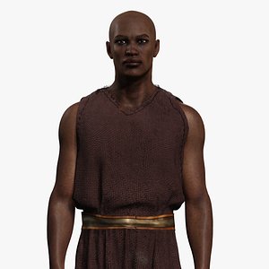 3D Medieval Farmer Male Character Realistic Poor Villager Man model